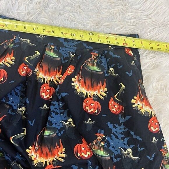 Halloween Black & Orange Pumpkin Short Skater Skirt Women’s Plus Size 1X Witchy - Picture 3 of 9